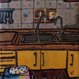 Vendita online opera dal titolo “Cucina” realizzata dall'artista contemporaneo Domenico Carraturo (Domcarry_art)