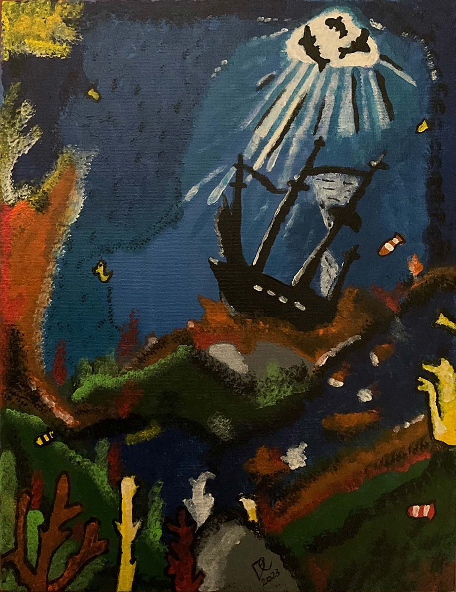 Sunken_Ship-Domenico_Carraturo Vendita online opera dal titolo “Sunken Ship” realizzata dall'artista contemporaneo Domenico Carraturo (Domcarry_art)